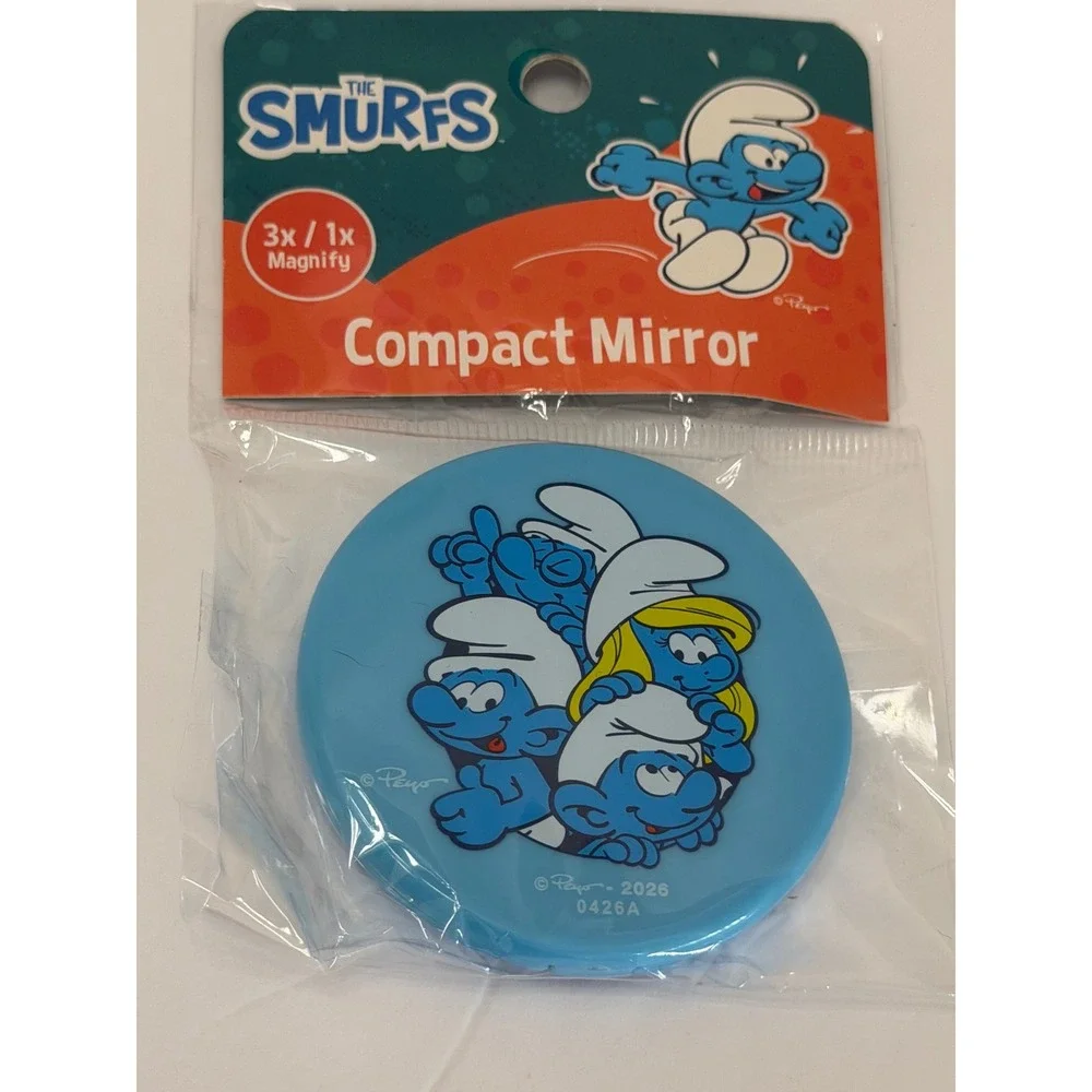 The Smurfs Compact Mirror 3x 1x Magnification Blue Peyo Best Brands New